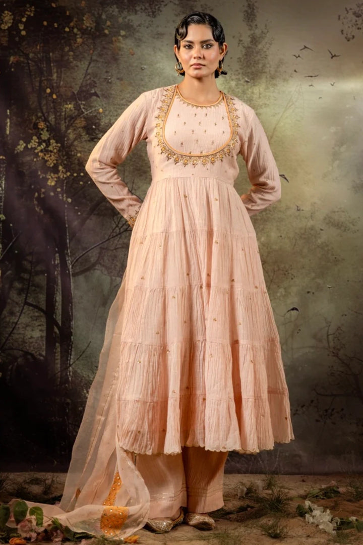 Beige Anarkali Set