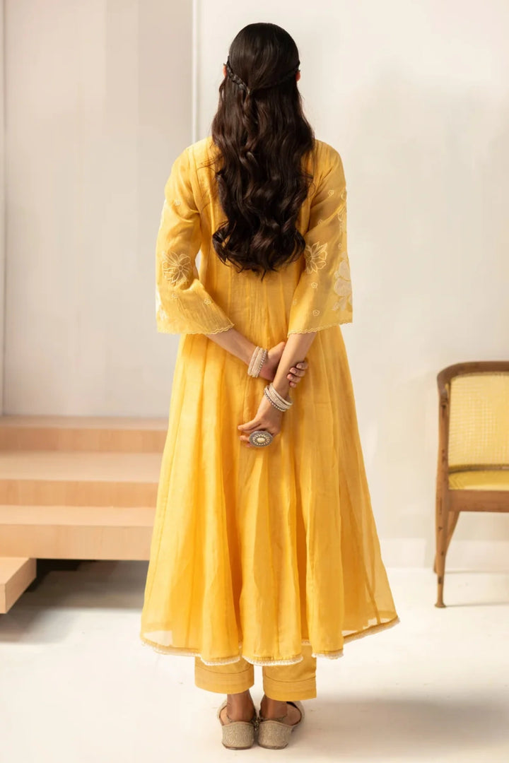 Zara Mul Chanderi Anarkali Set