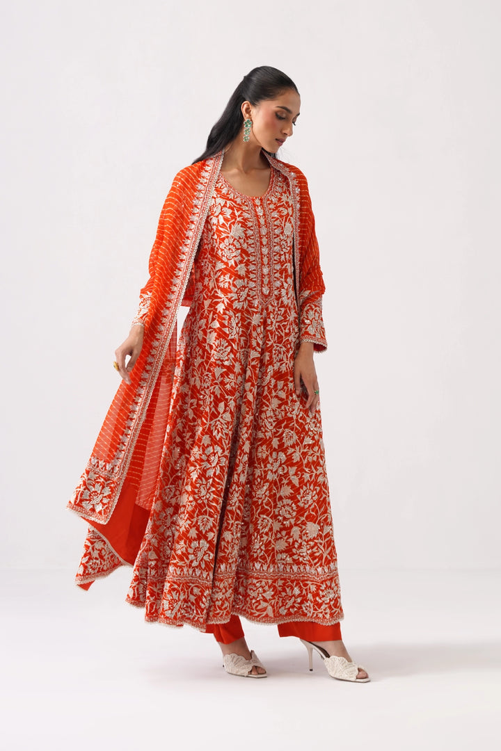 Orange Long Kalidar Set