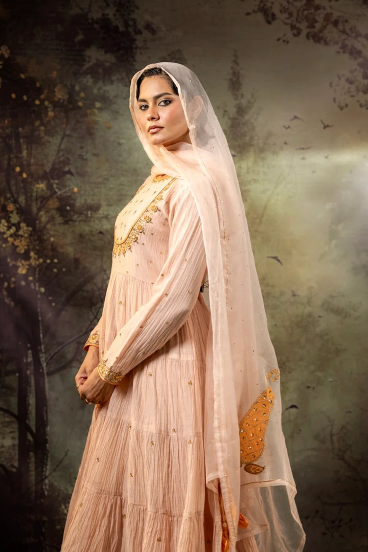 Beige Anarkali Set