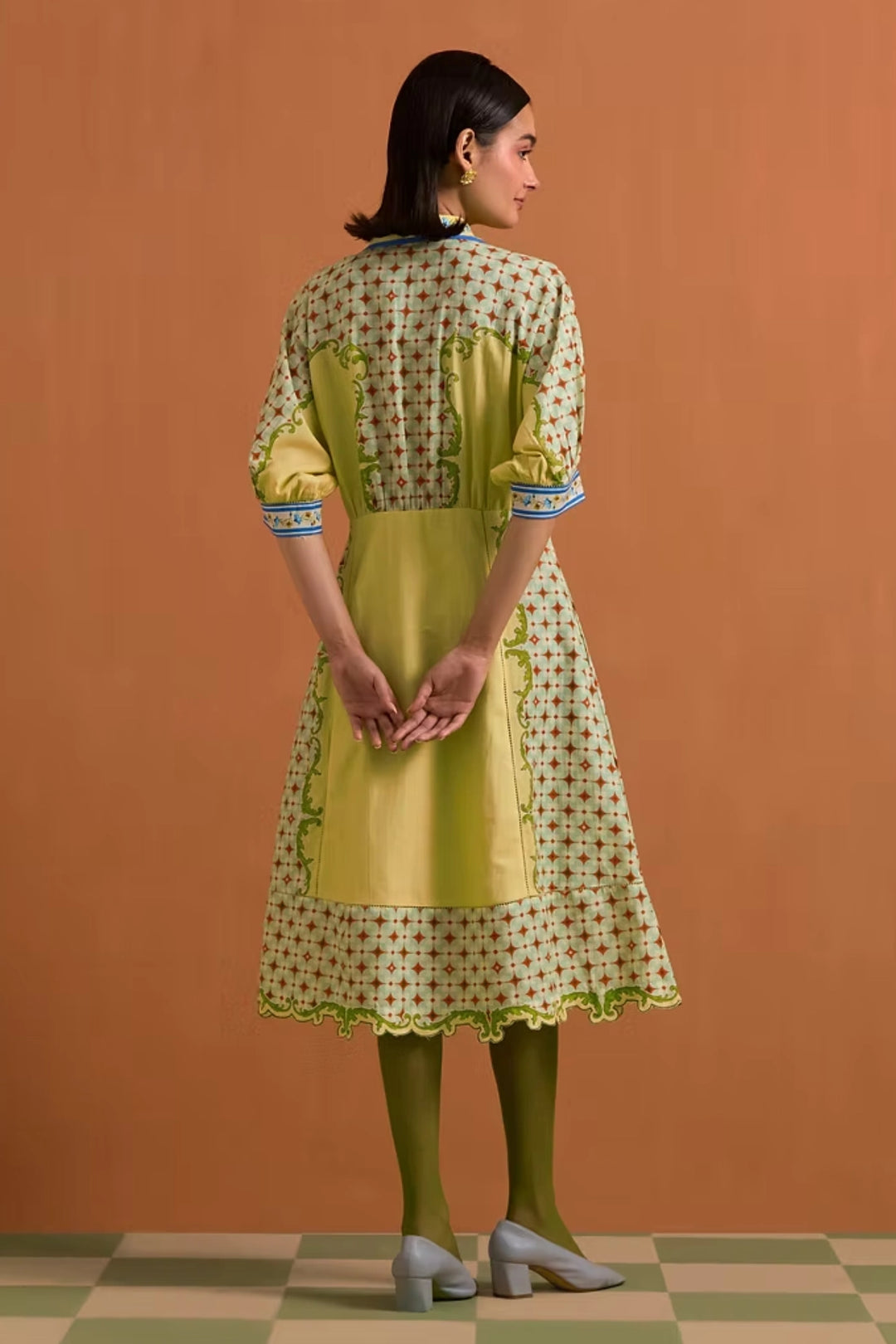Verdant Kimono dress - Fun yellow