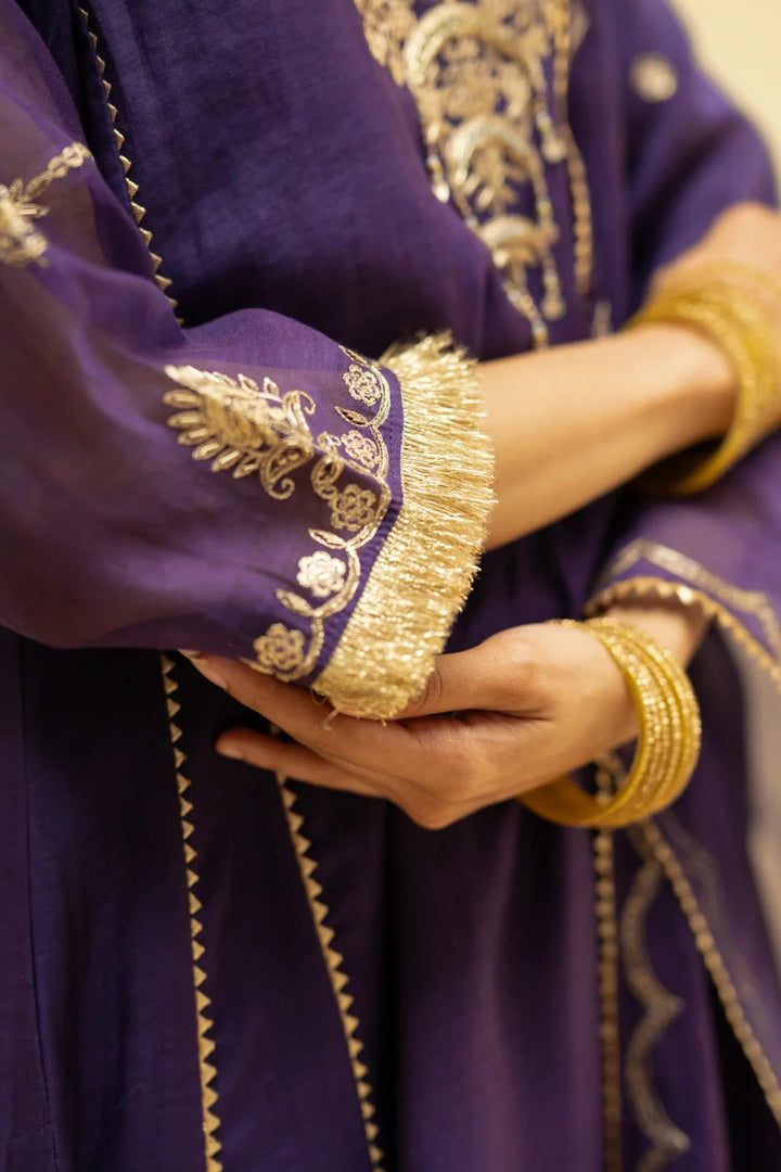 Chaandbali Mul Chanderi Aline Kurta Set