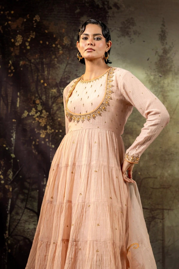Beige Anarkali Set