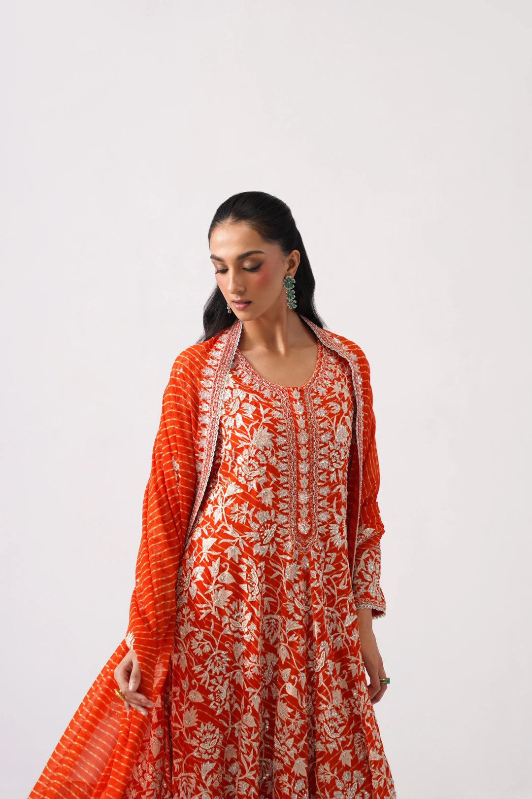 Orange Long Kalidar Set