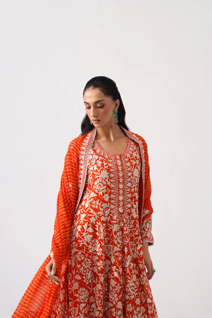 Orange Long Kalidar Set