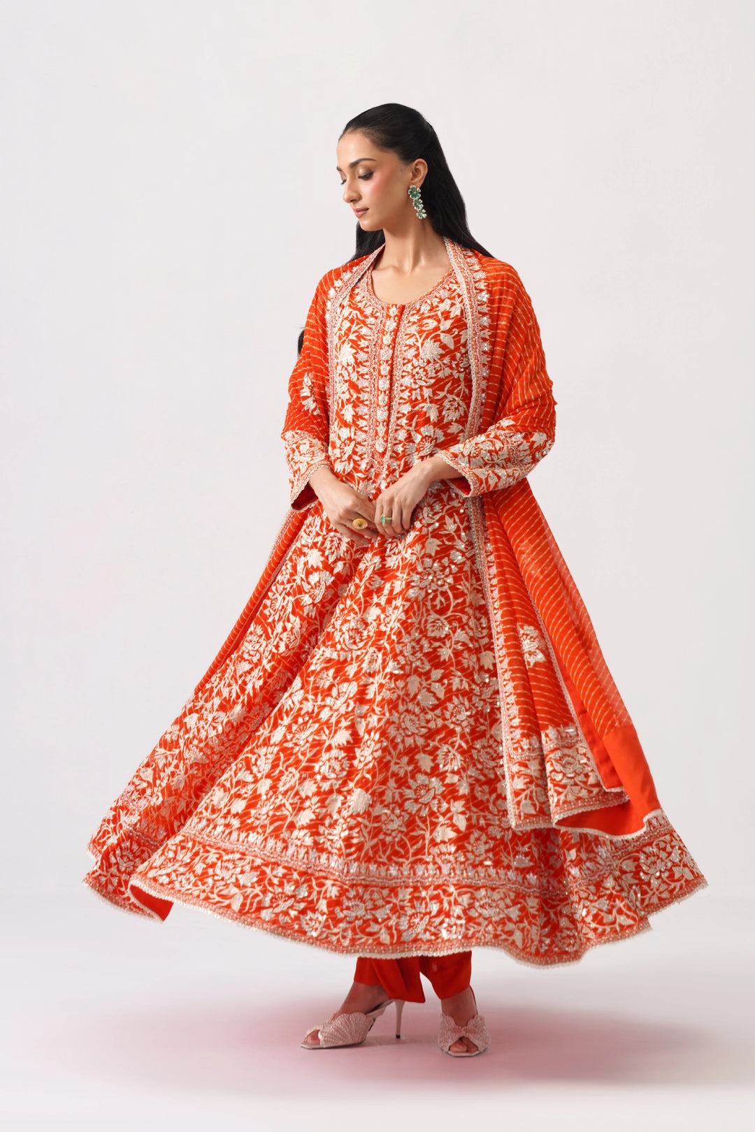 Orange Long Kalidar Set