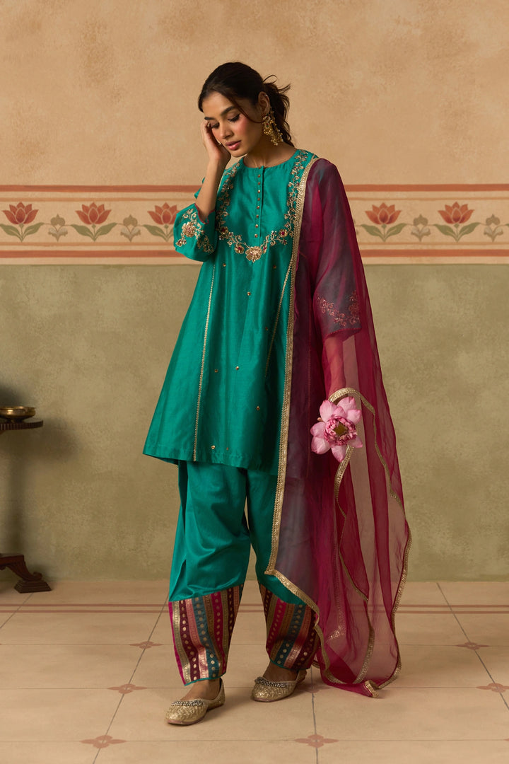 Teal Kurta Set