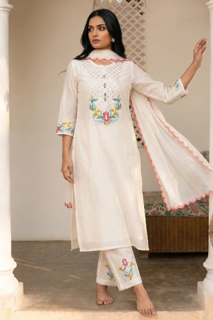 Firefly Mul Chanderi Kurta Set