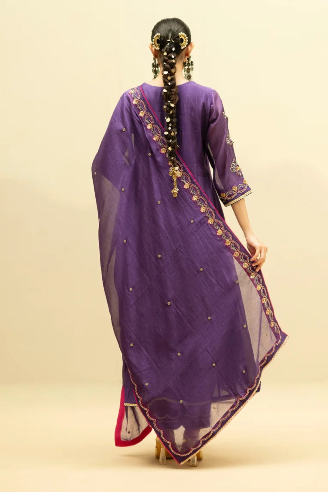 Jhoomar Mul Chanderi Aline Kurta Set