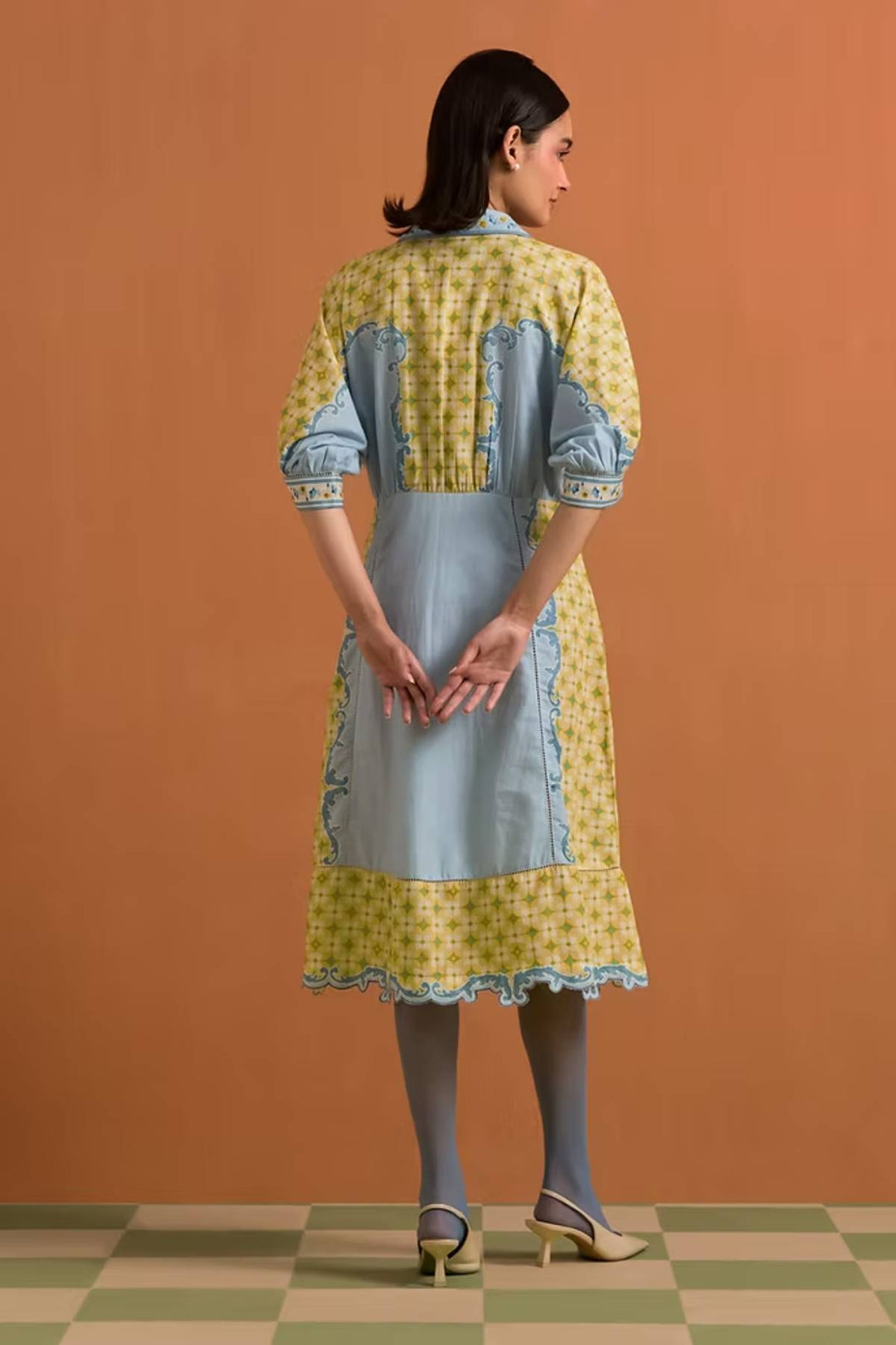 Verdant Kimono dress - Sky Blue