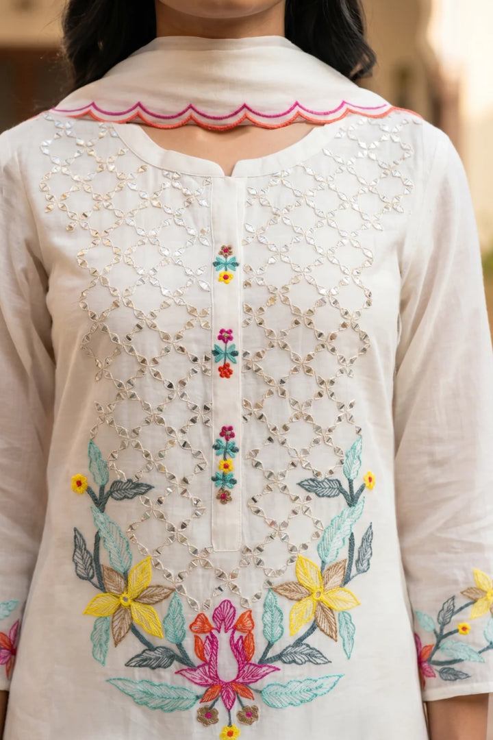 Firefly Mul Chanderi Kurta Set