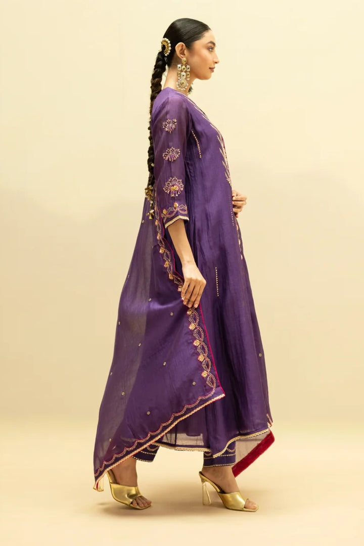 Jhoomar Mul Chanderi Aline Kurta Set
