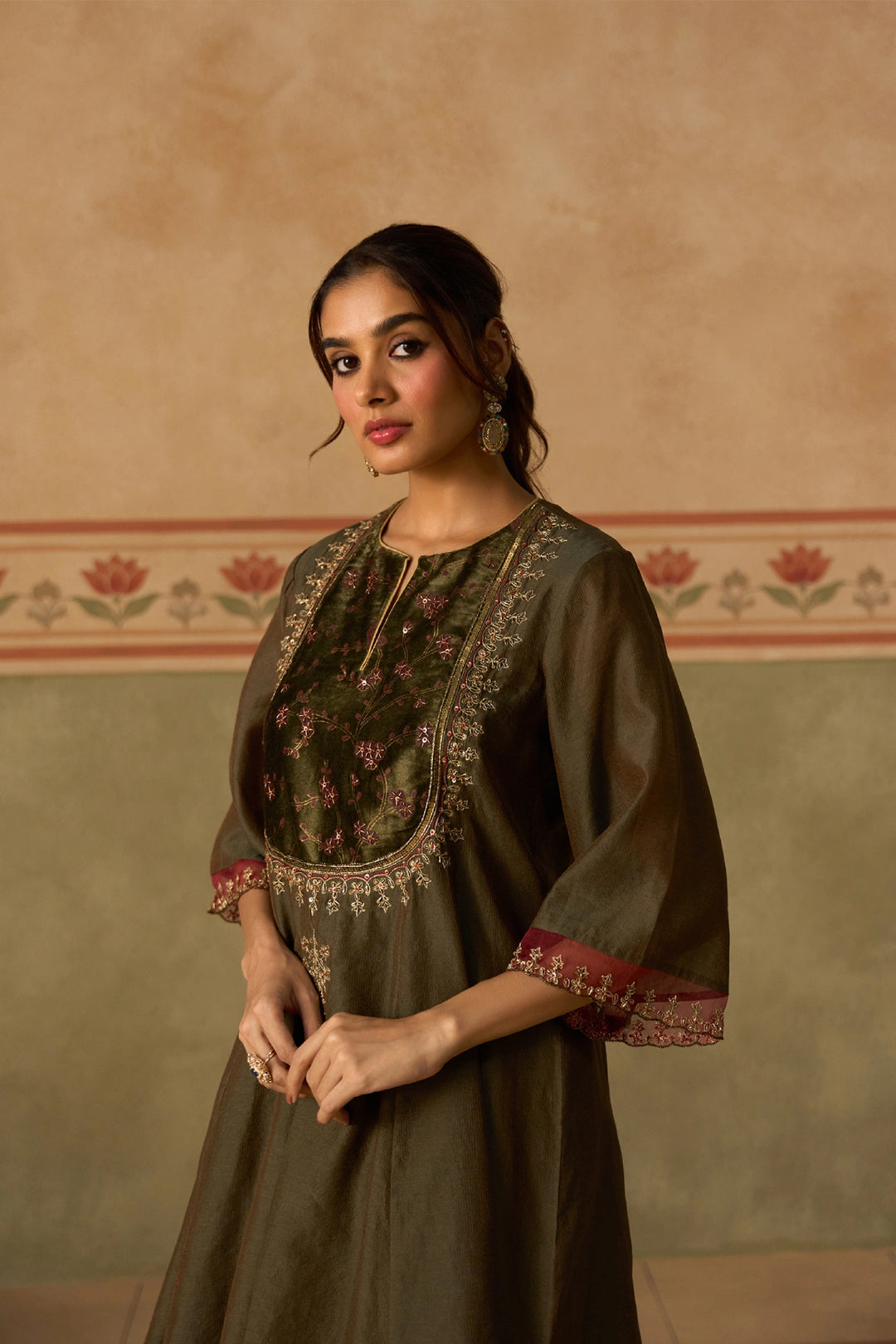 Dark Green Kurta Set