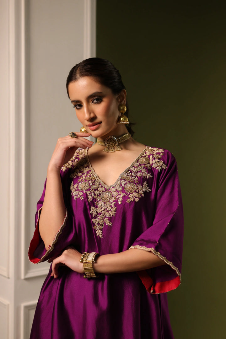 Orchid A-Line  Kaftan Set - Purple