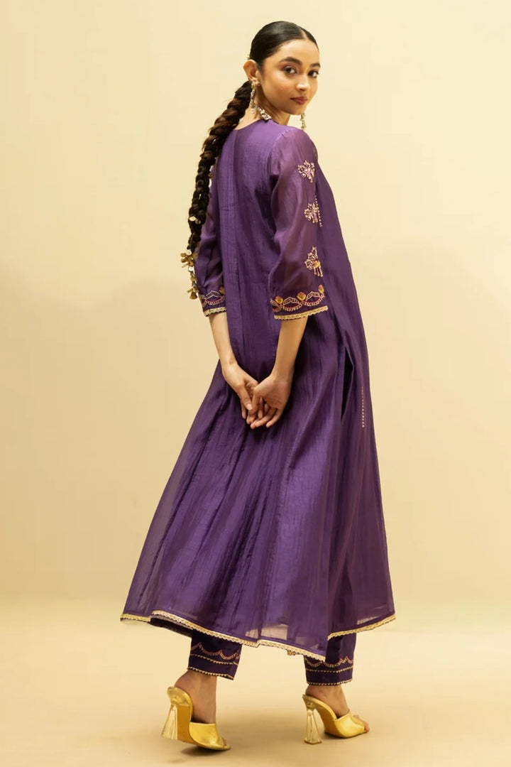 Jhoomar Mul Chanderi Aline Kurta Set