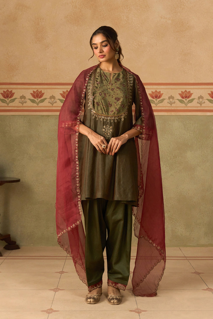 Dark Green Kurta Set