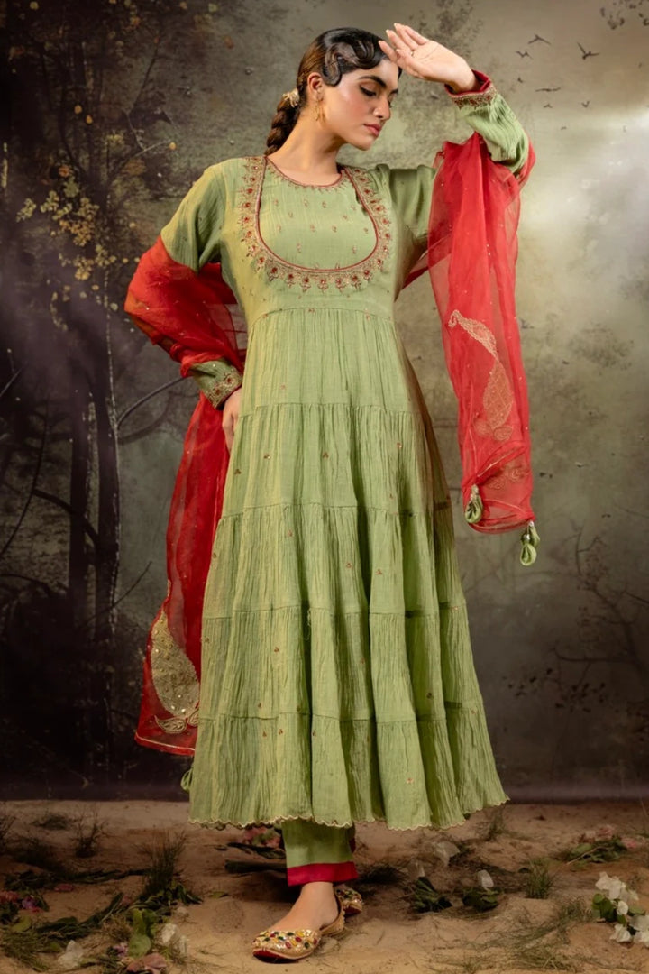 Elaichi Green Anarkali Set