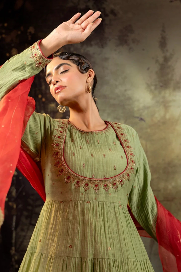 Elaichi Green Anarkali Set