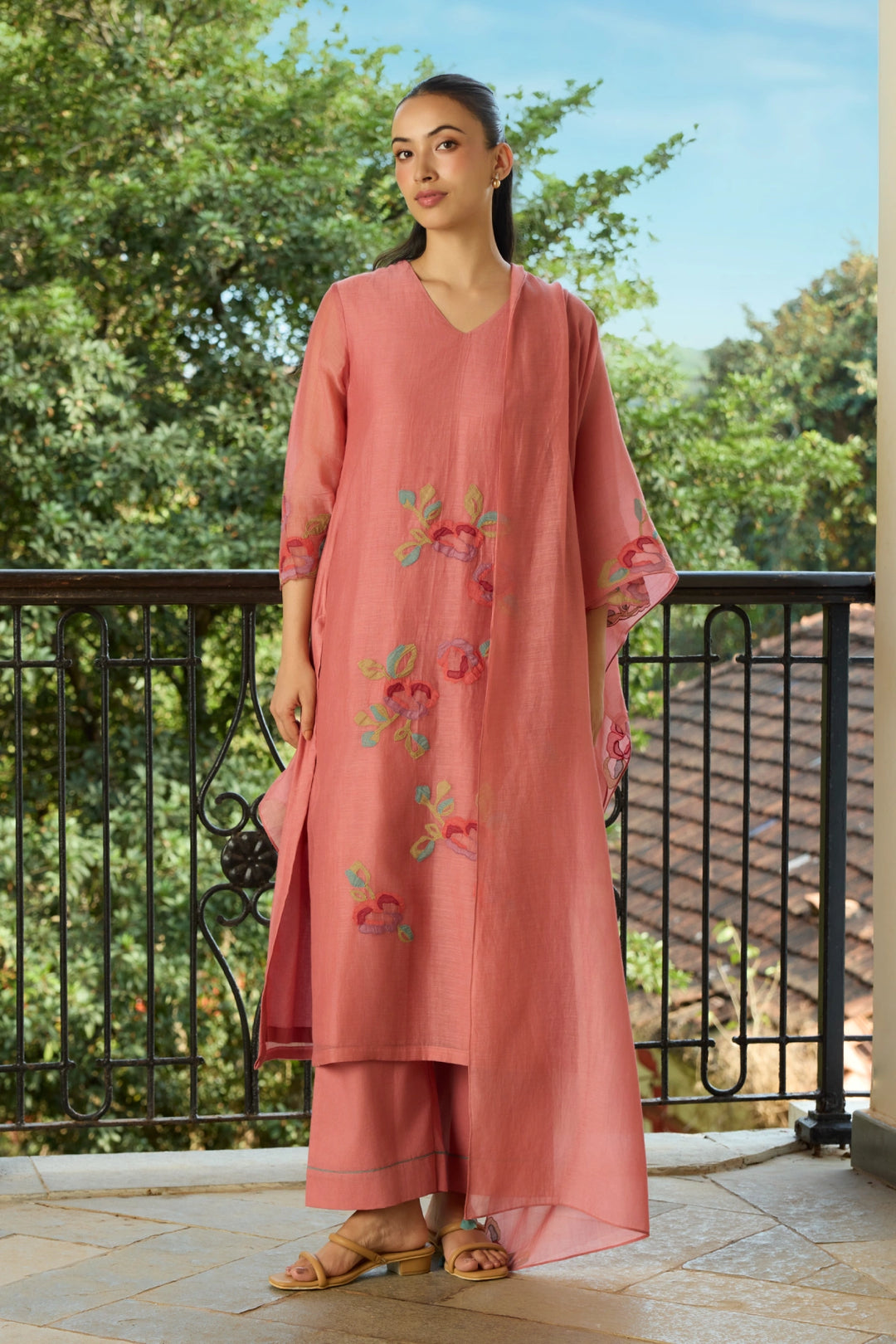 Blush Applique Kurta Set
