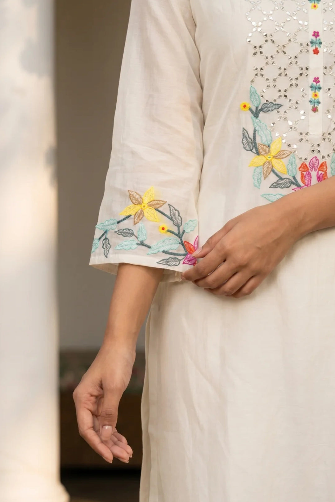 Firefly Mul Chanderi Kurta Set