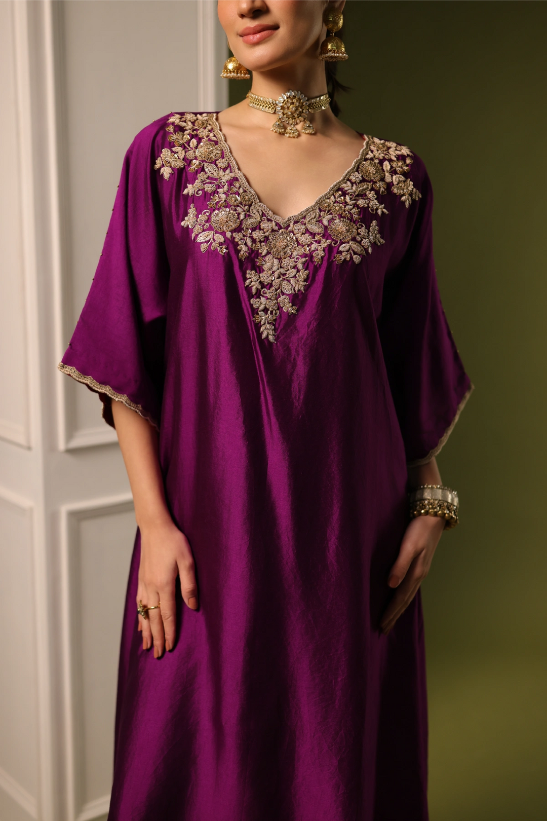Orchid A-Line  Kaftan Set - Purple