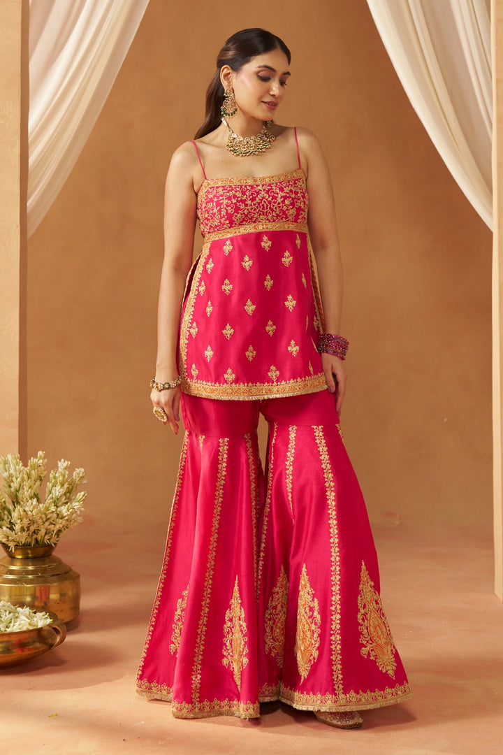 Najma Hotpink Kurta with Garara and Dupatta