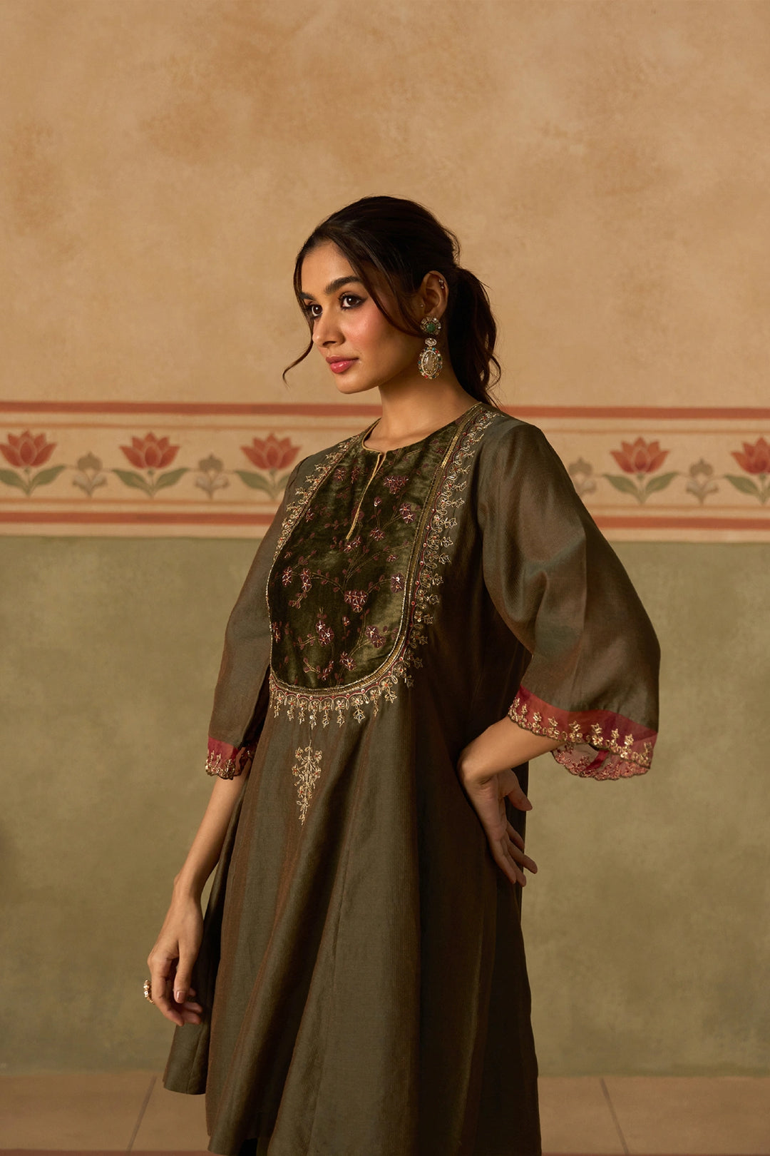 Dark Green Kurta Set