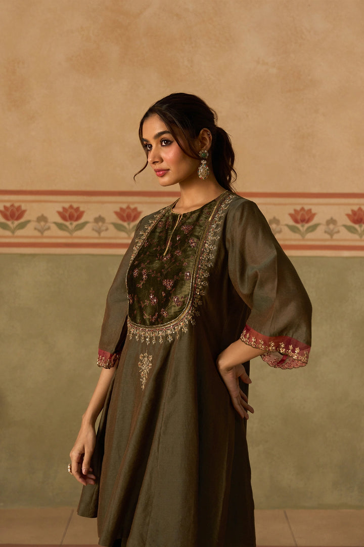 Dark Green Kurta Set