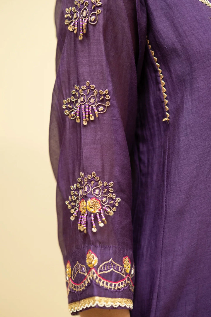 Jhoomar Mul Chanderi Aline Kurta Set