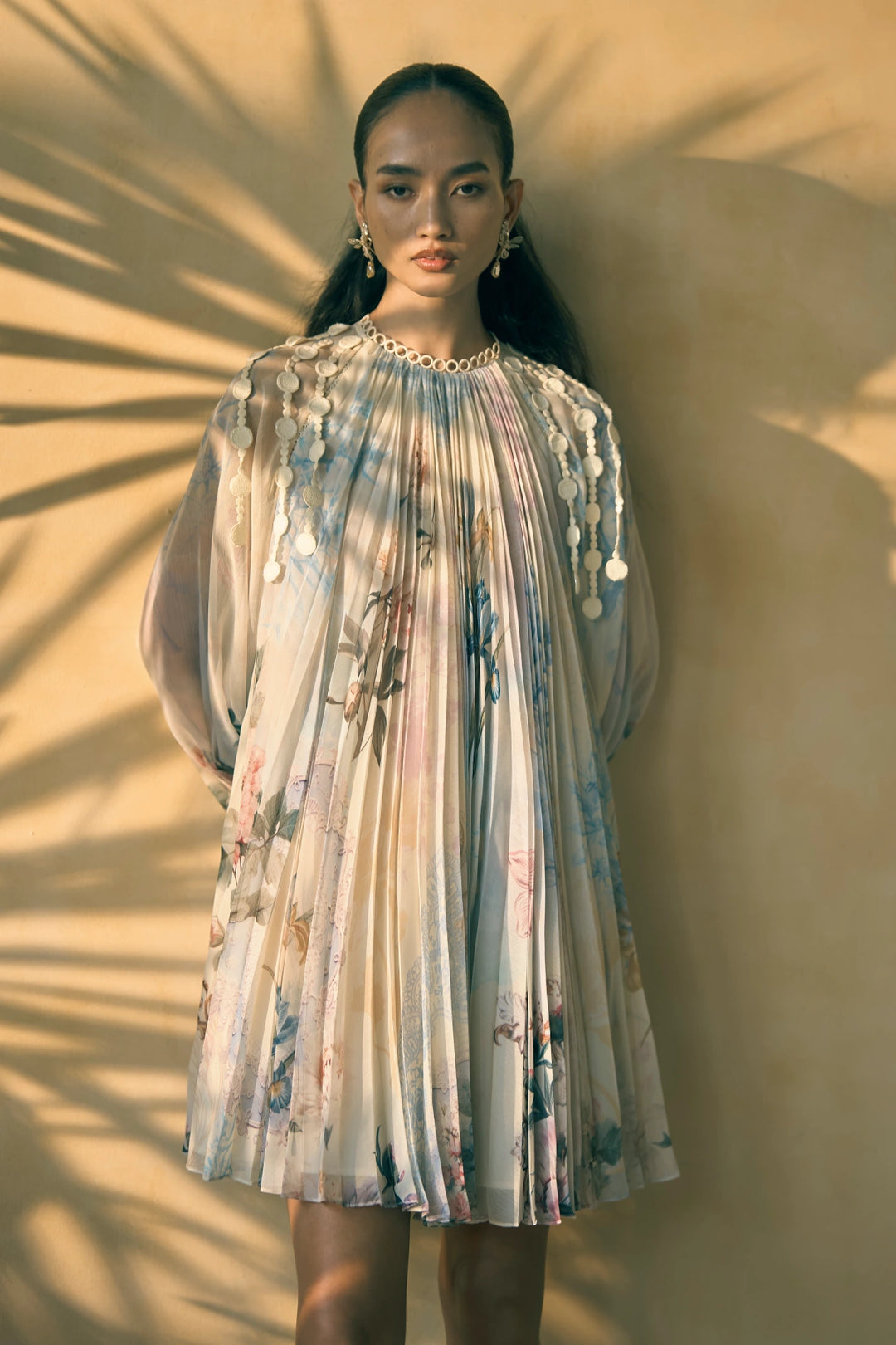 Porto Sage Sfumato Pleated Dress