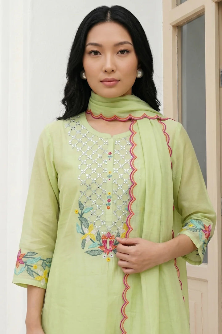 Firefly Mul Chanderi Kurta Set