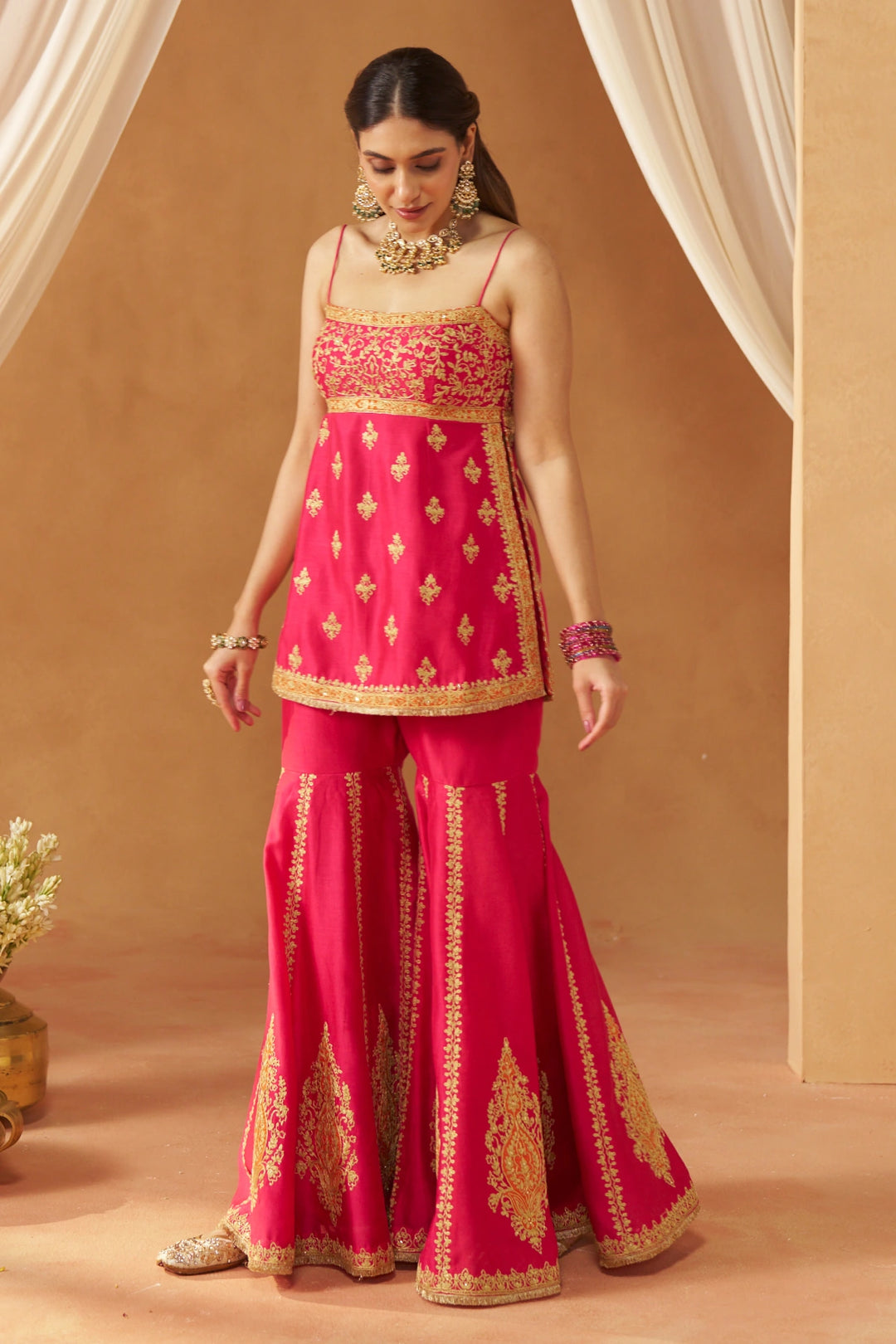 Najma Hotpink Kurta with Garara and Dupatta