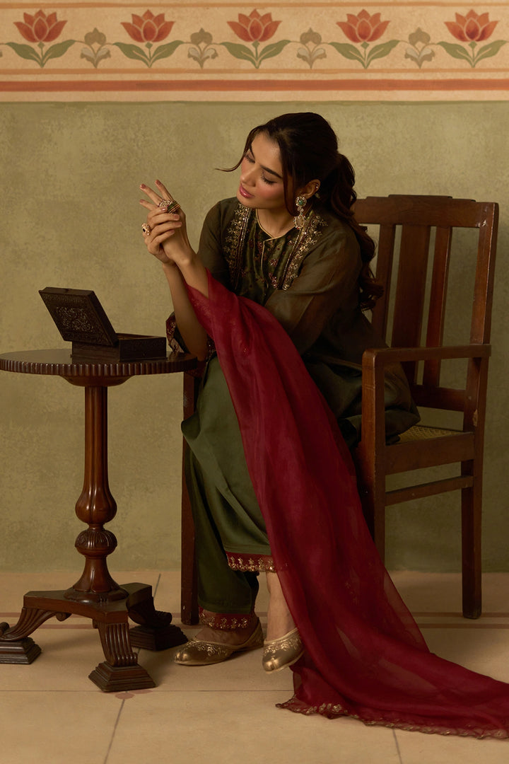 Dark Green Kurta Set