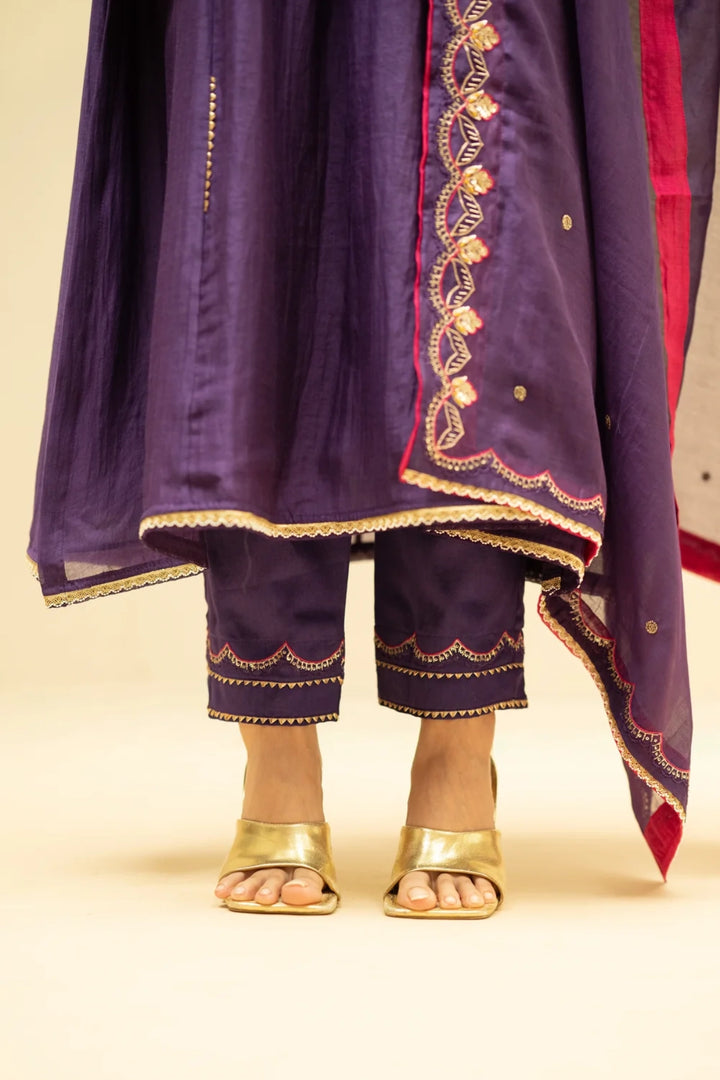 Jhoomar Mul Chanderi Aline Kurta Set