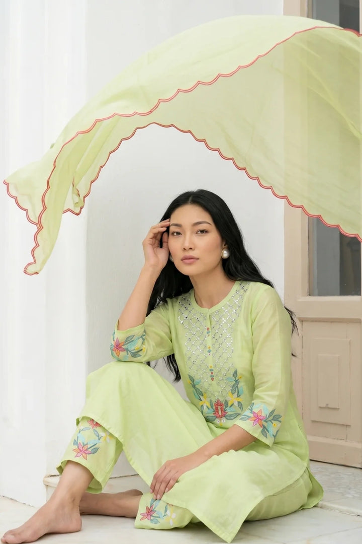 Firefly Mul Chanderi Kurta Set