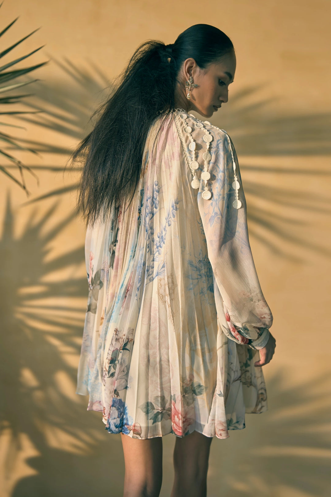 Porto Sage Sfumato Pleated Dress