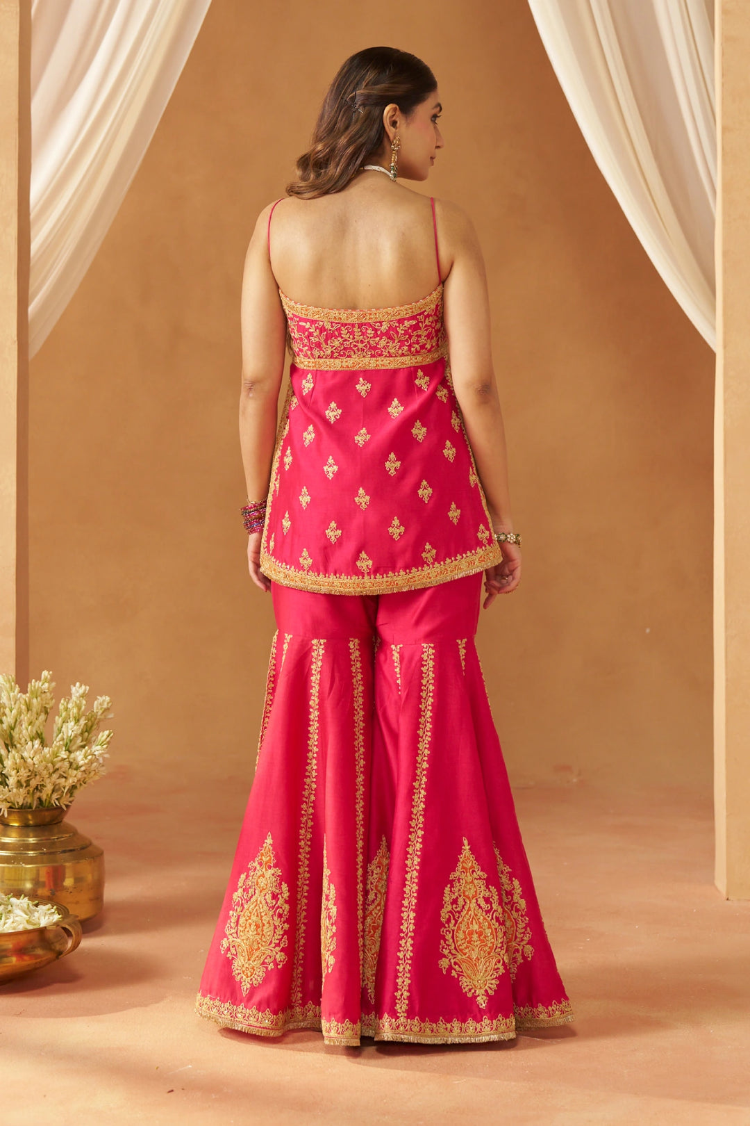 Najma Hotpink Kurta with Garara and Dupatta