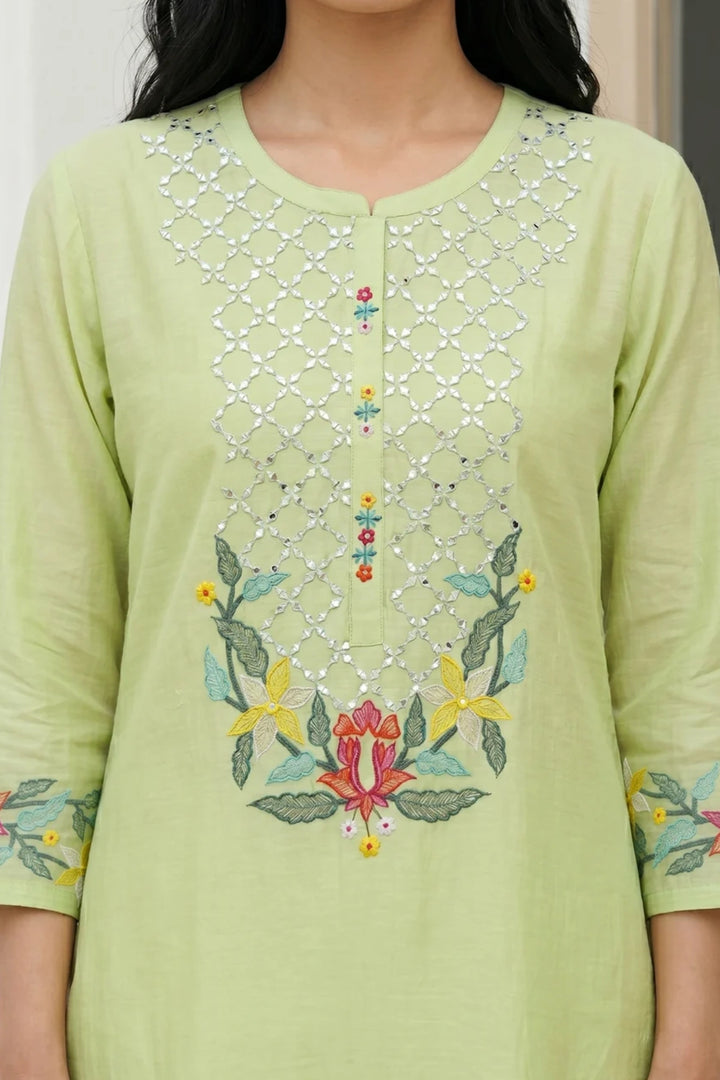 Firefly Mul Chanderi Kurta Set