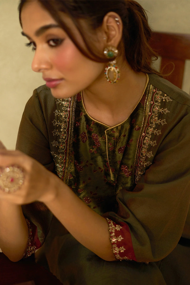 Dark Green Kurta Set