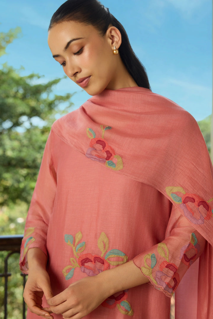Blush Applique Kurta Set