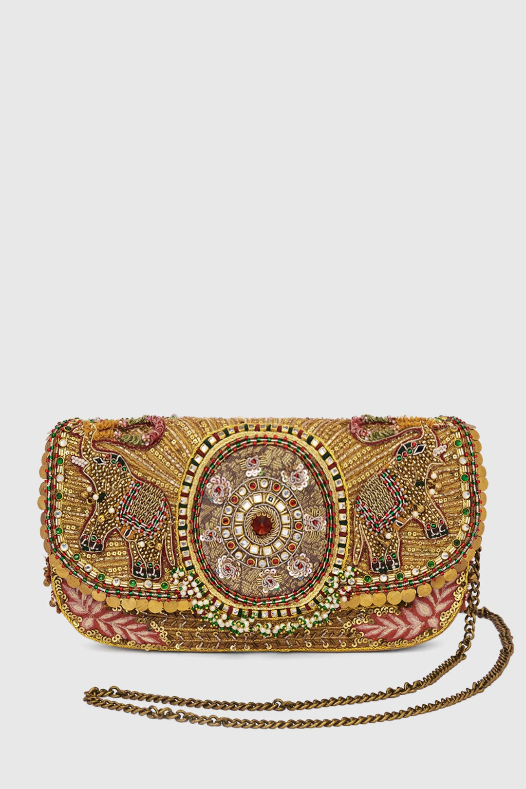 Gajah Flapover Clutch - Gold