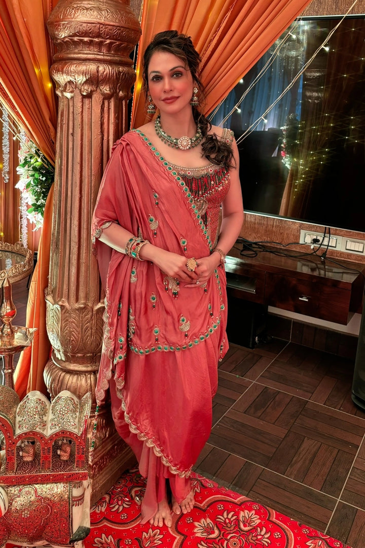 Isha Koppikar in Red Bajuband Set