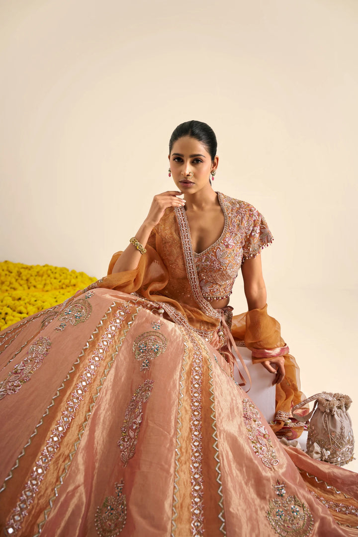 Rust lehenga set