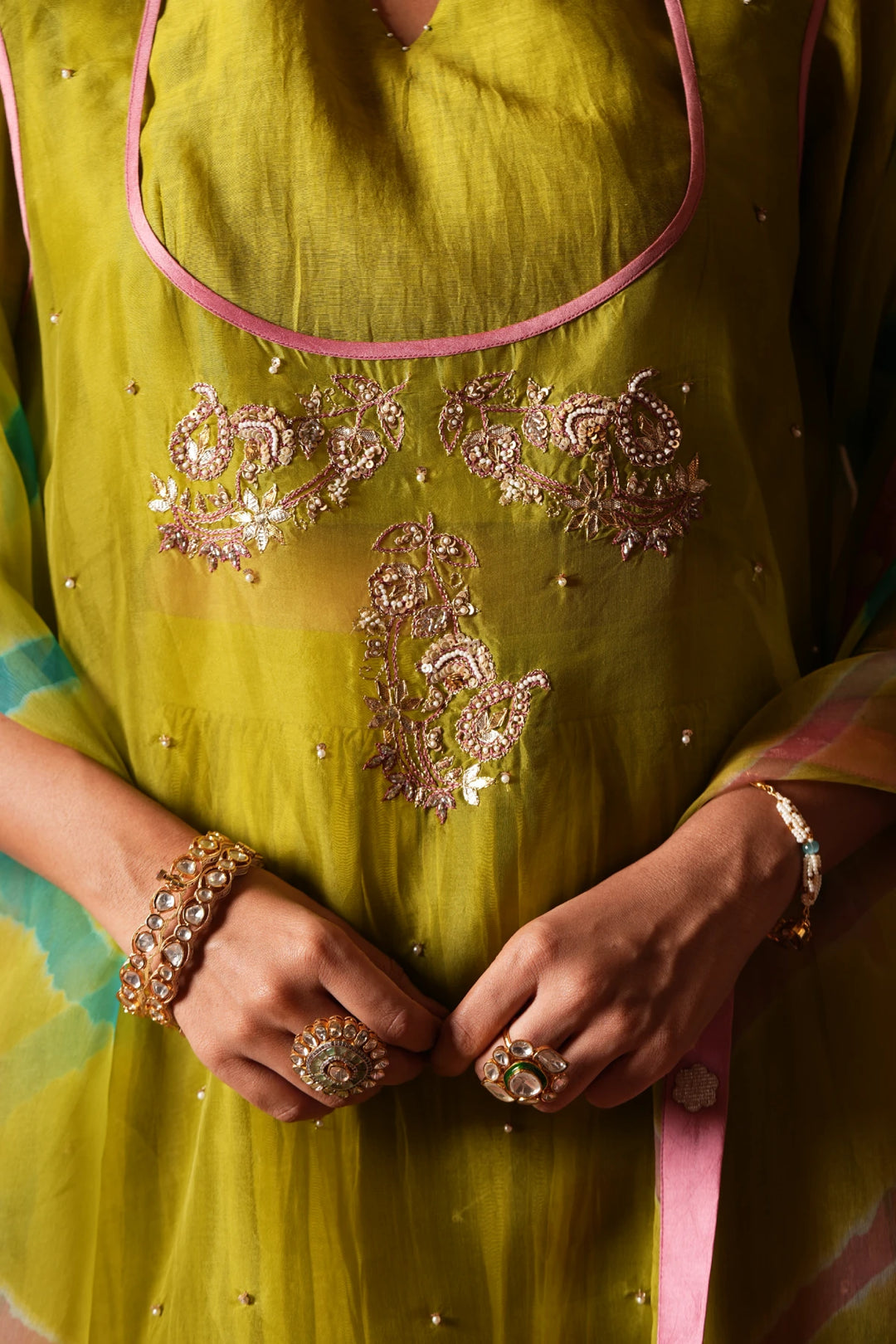 Lime Green Sharara Set