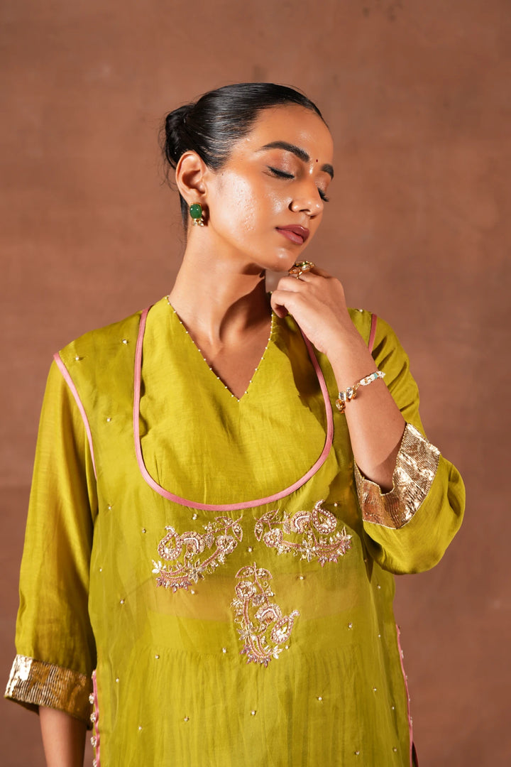 Lime Green Sharara Set