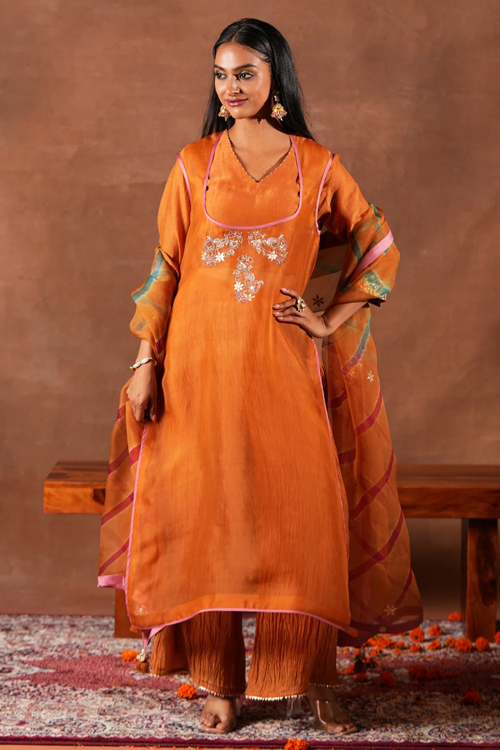 Rust Sharara Set