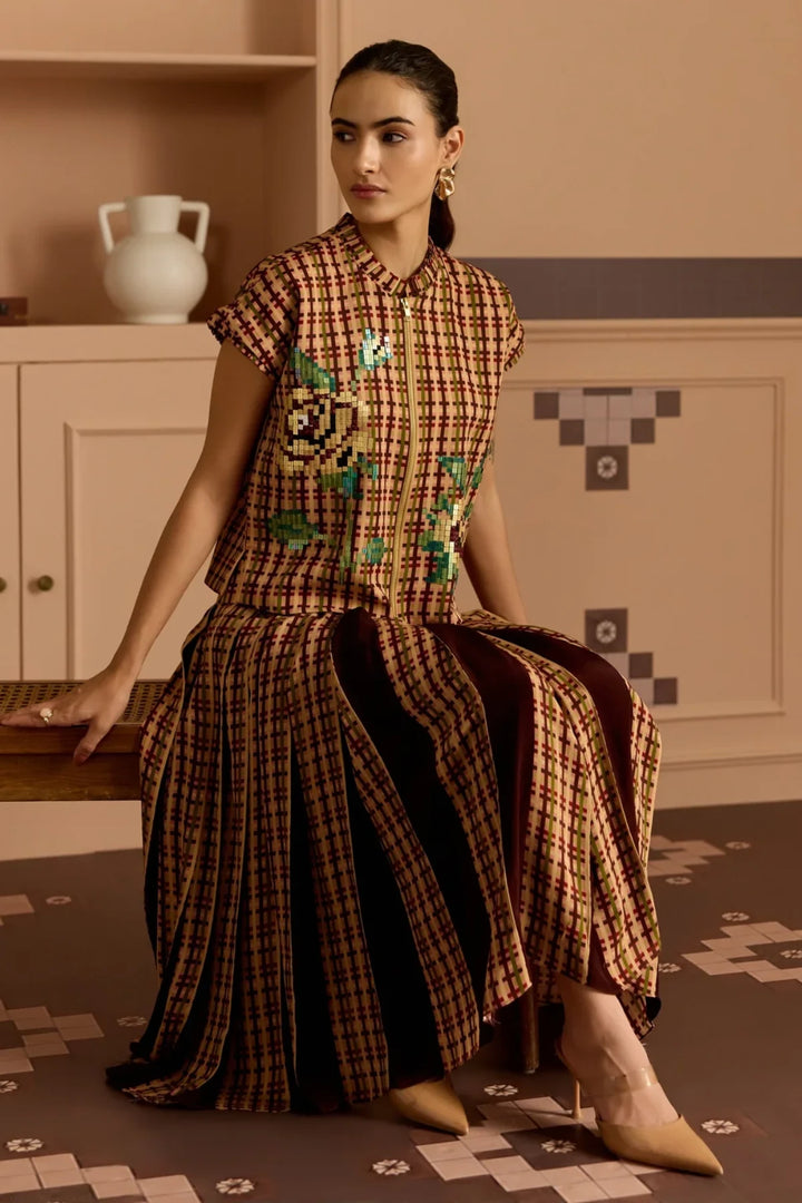 Burgandy Pleated Skirt