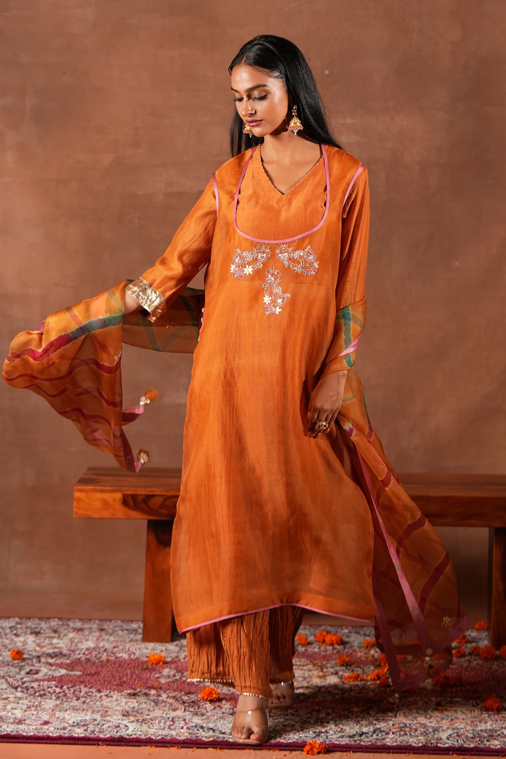 Rust Sharara Set