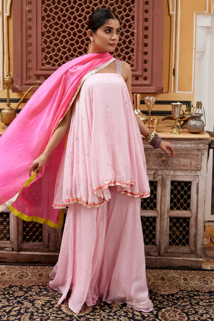 Baby pink Kurta Sharara