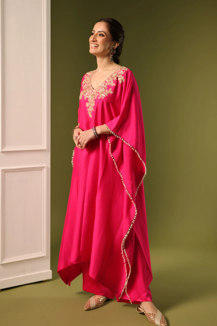 Orchid Full Kaftan Set Rani Pink